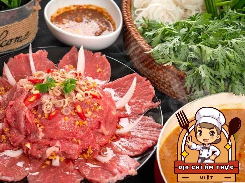 Lẩu bò nhúng mắm ruốc