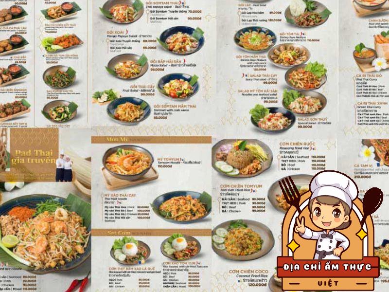 menu the thai cuisine đa dạng hấp dẫn